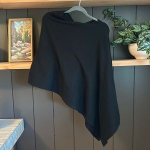 JCrew Black cashmere/wood blend cape